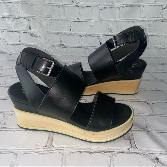 NWOB Free People Vegan Dorian Wedge Black Farylrobin Sandal